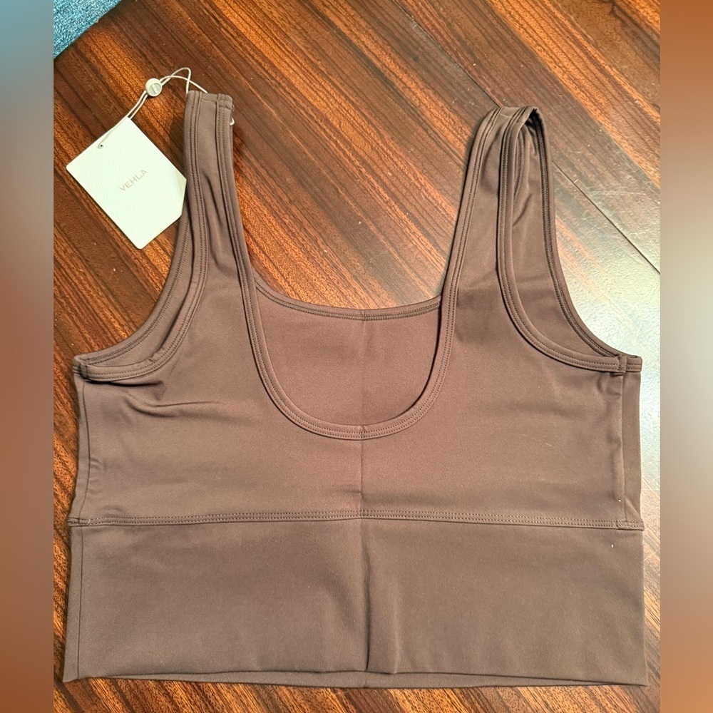 Vehla Leggings And Crop Top Set Choc Size L Brand New Activewear Pilates — image 7 of 8